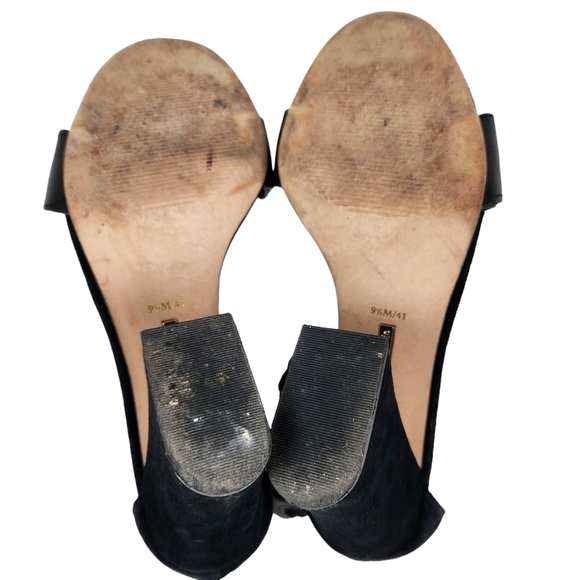 Louise et Cie Kaitlee Black Suede Leather Heeled Sandals Womens Size 9.5 - Picture 11 of 12